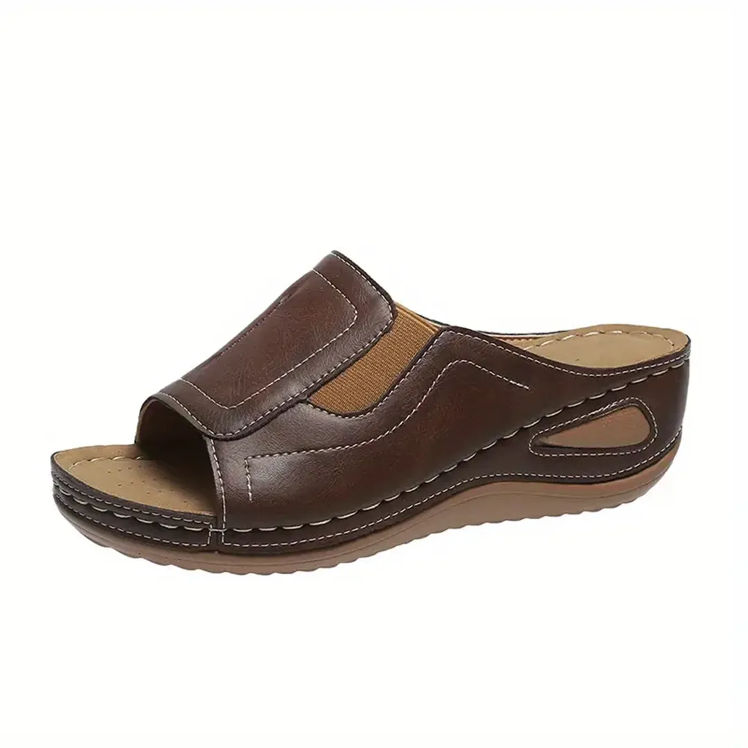 Blisscomfy Arch Support Stretchy Wide Toe Box Open Toe Sandals