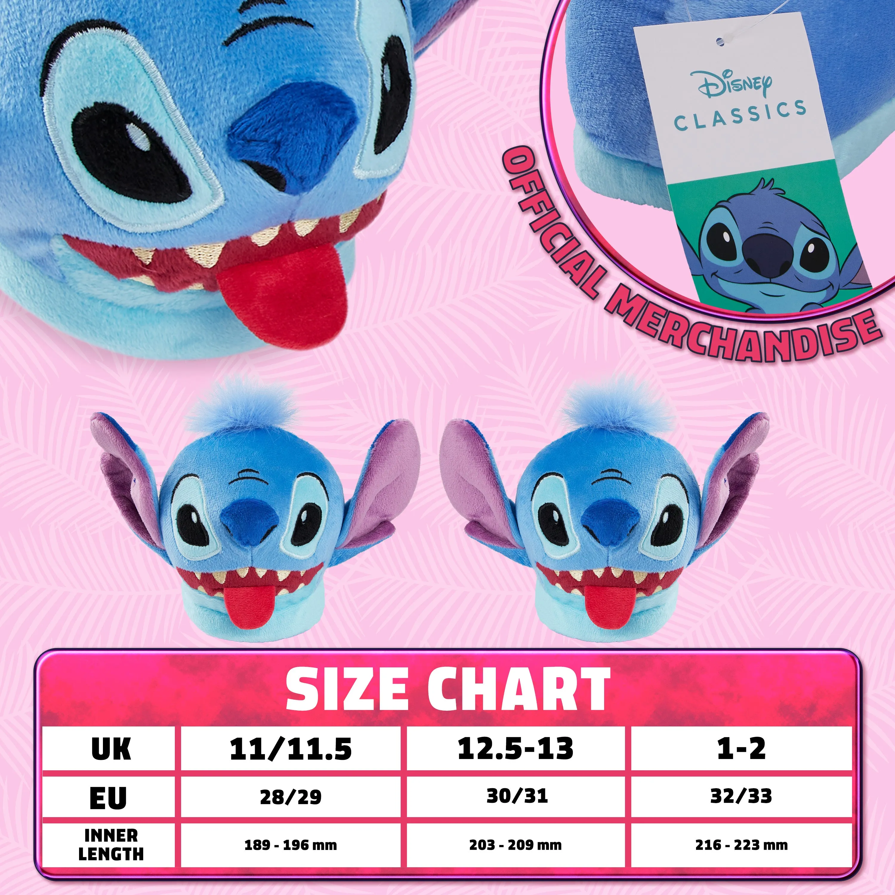 Disney Slippers for Kids - 3D Fluffy Stitch Slippers